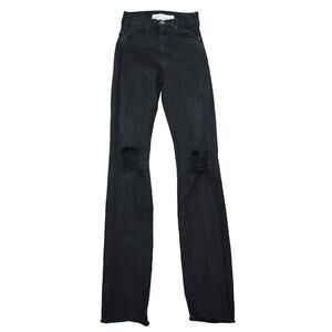 Dr Denim Pants Womens 20W Black High Rise Ripped Knees Moxy Skinny Fit Jeans